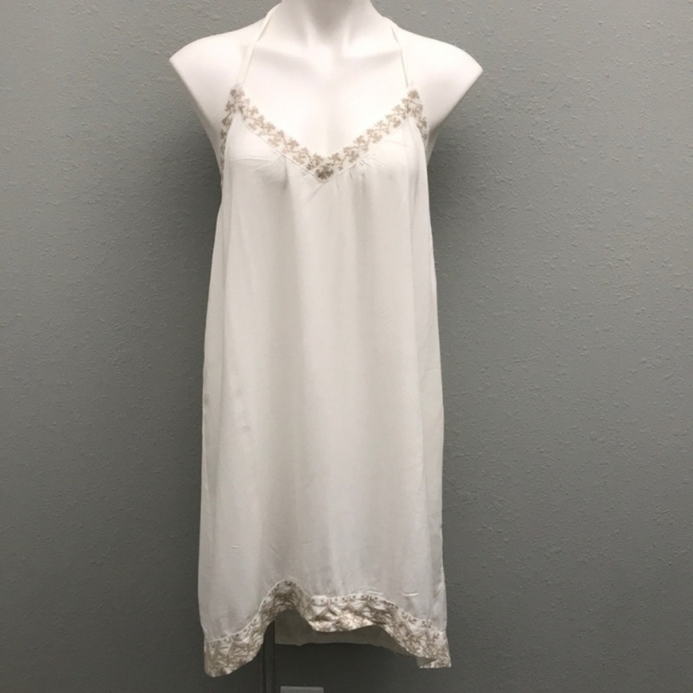 Love stitch cream boho tunic dress